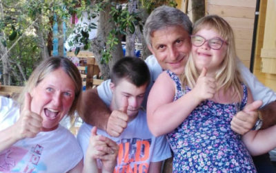 Two Italian parents who, unable to have children of their own have adopted two children with Down Syndrome